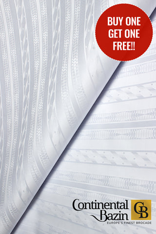 Continental Brocade - CBB010 | White - BUY 1 GET 1 FREE!