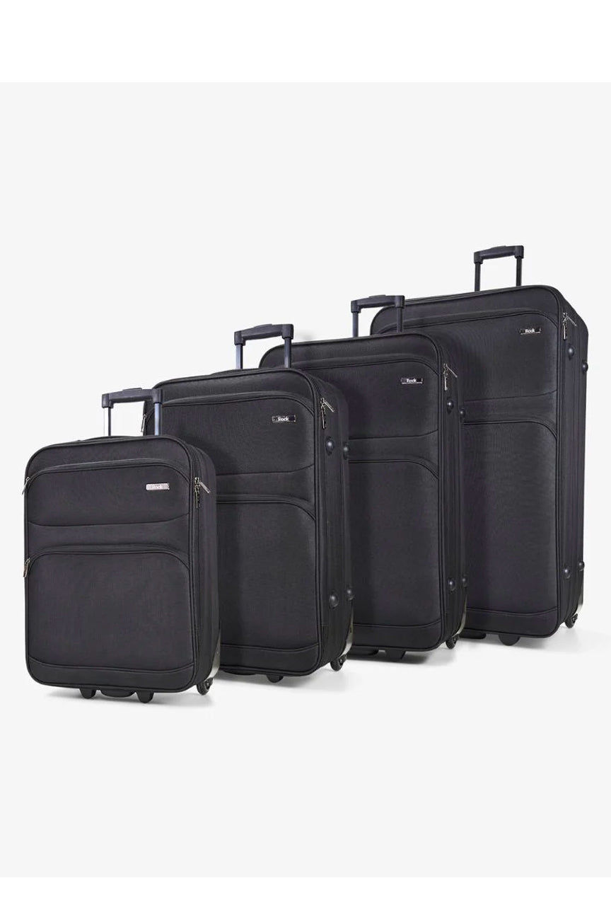 Rock Luggage Mallorca 4-Piece Suitcase Set in Black - RL001