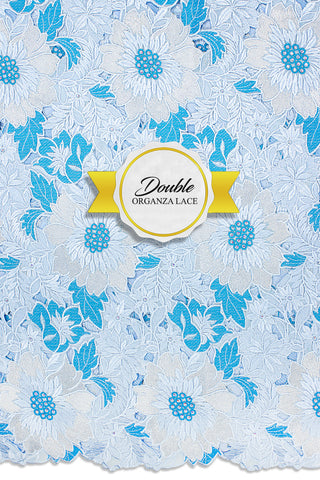 Double Organza Lace Hand Cut - DOL011 - Sky Blue