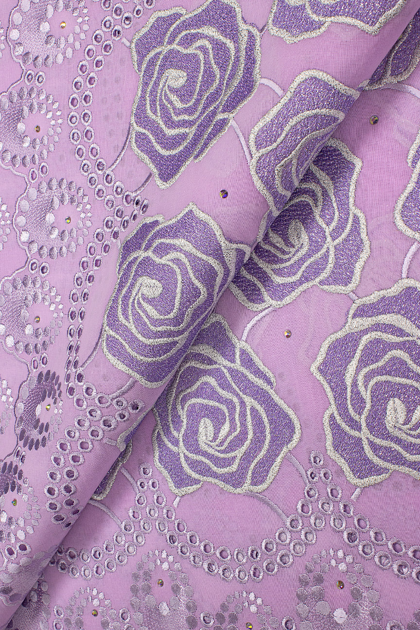 FSL622 - Stunning Fine Lace - Lilac Purple & Silver