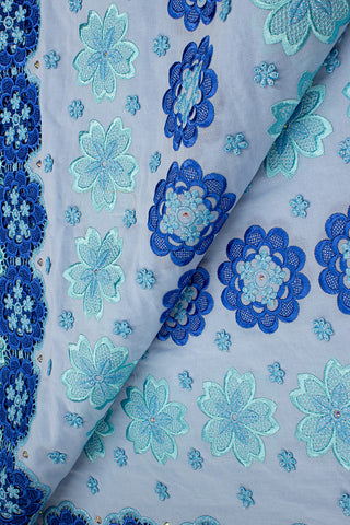 High Quality Lace - HQL1001 - Sky Blue, Baby Blue & Royal Blue