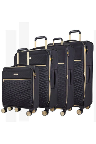 Rock Luggage Solane 4-Piece Suitcase Set in Black - RL002