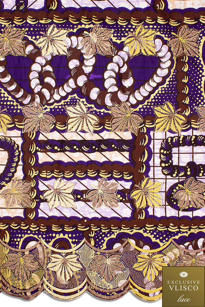 Vlisco Super Wax Gold Exclusive with Lace Embroidery - VHL5103