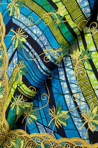 PLATINUM Vlisco Grand Super with Lace Embroidery - GSWL006