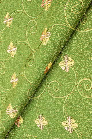 Voile Lace Exclusive in Green, Gold & Peach - VL5143